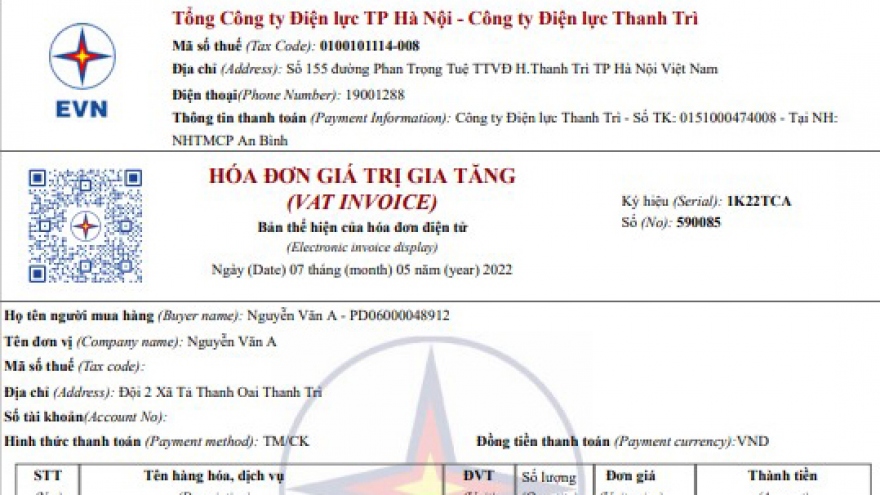 Thanh toán tiền điện bằng hóa đơn điện tử từ ngày 1/7/2022