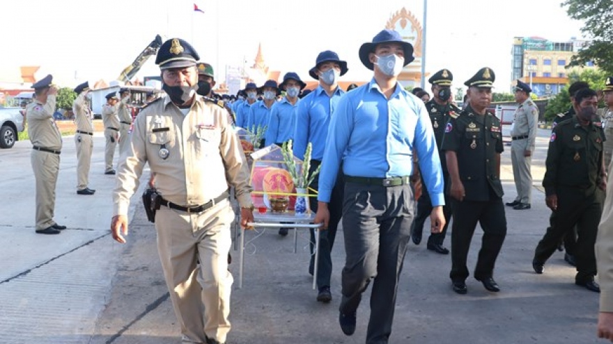 Re-burial service held for soldier remains repatriated from Cambodia