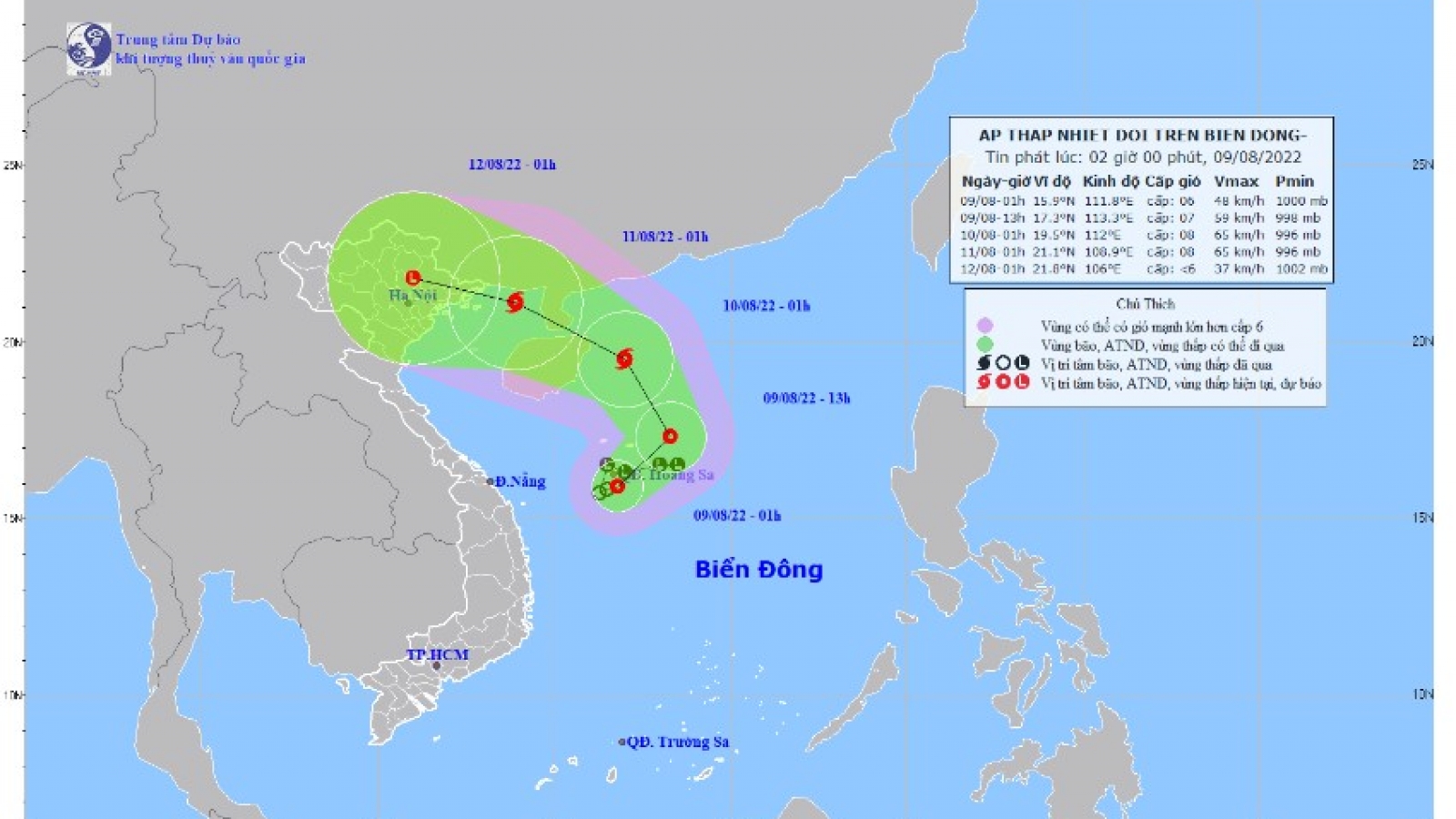 Áp thấp nhiệt đới khả năng mạnh lên thành bão