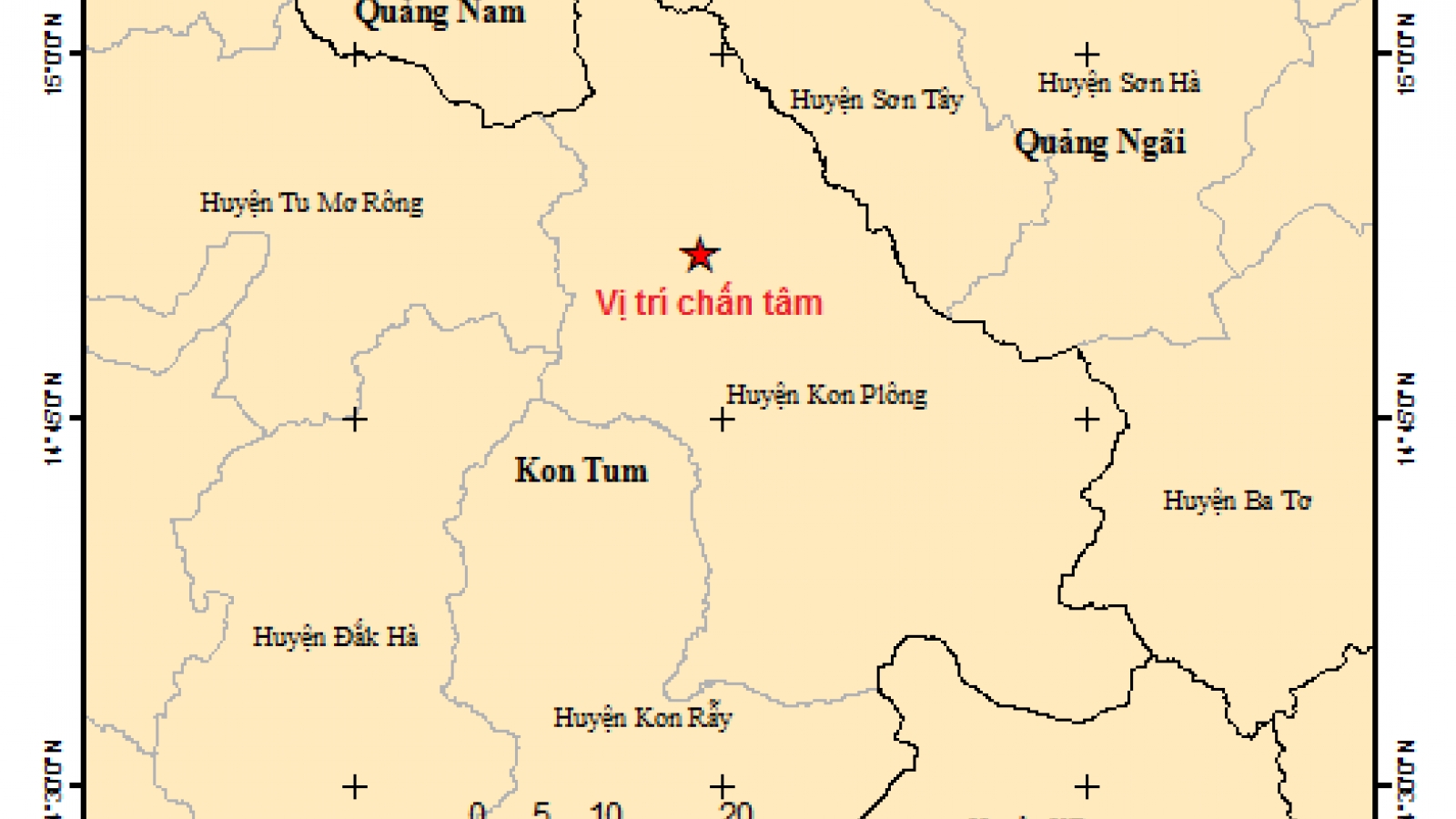 Kon Tum province once again hit by multiple quakes 