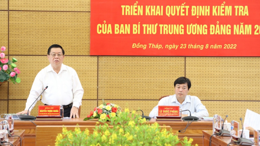 Đoàn Kiểm tra của Ban Bí thư làm việc với Ban Thường vụ Tỉnh ủy Đồng Tháp