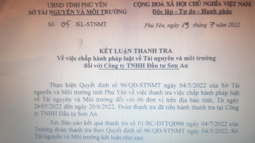 Phú Yên xử phạt 3 doanh nghiệp vi phạm luật về tài nguyên môi trường