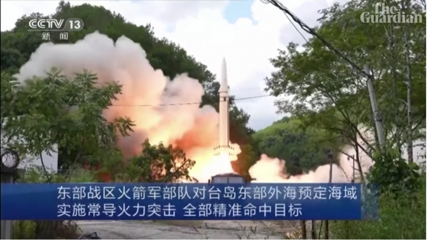 Mỹ lên án Trung Quốc phóng tên lửa đạn đạo xung quanh Đài Loan