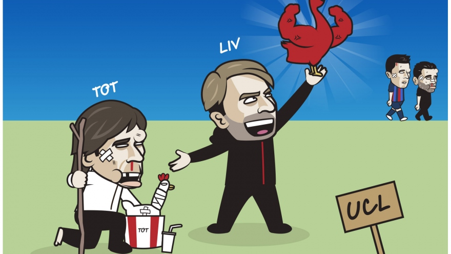 Biếm họa 24h: HLV Klopp cười, HLV Conte khóc thét