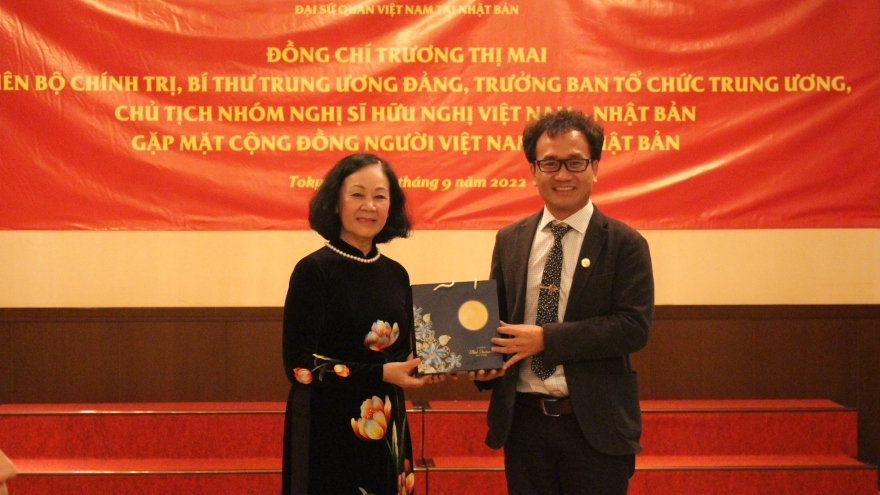 Bà Trương Thị Mai đánh giá cao đóng góp của cộng đồng Việt Nam tại Nhật Bản