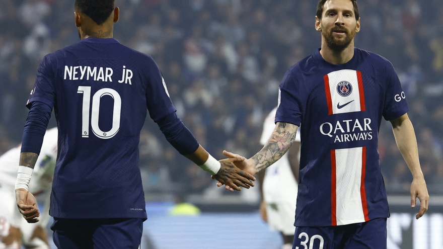 Neymar kiến tạo cho Messi ghi bàn, PSG thắng trận đại chiến với Lyon