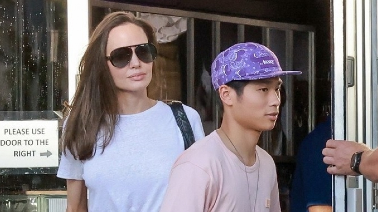 Angelina Jolie xinh đẹp đi sắm đồ cho thú cưng cùng con trai