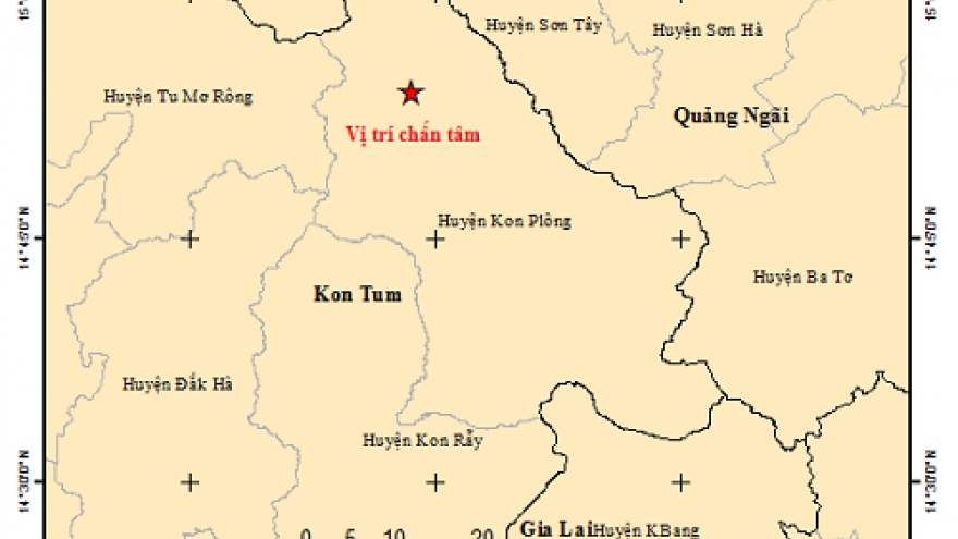 Kon Tum ghi nhận trận động đất thứ 5 trong ngày 