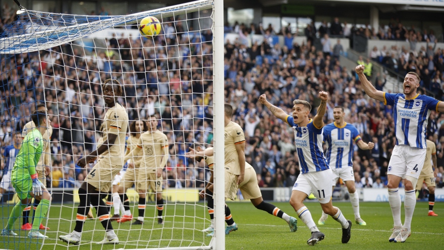 Brighton "vùi dập" Chelsea khiến ngày trở về của HLV Graham Potter thành ác mộng