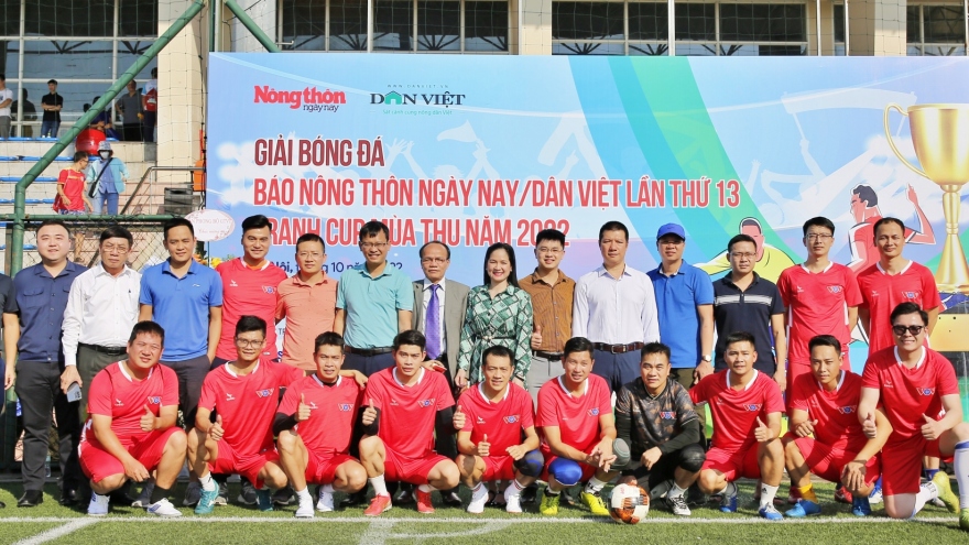 Đội bóng VOV tranh tài ở giải Giải bóng đá NTNN/Dân Việt 2022