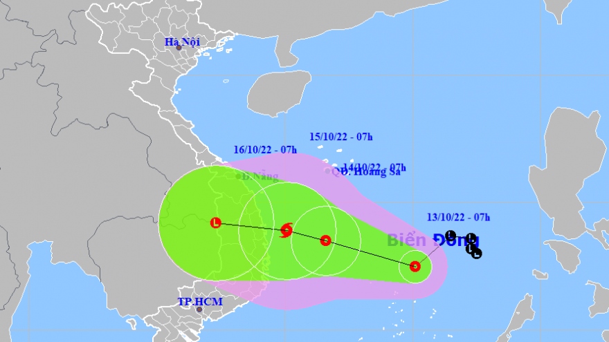 Áp thấp nhiệt đới cách đảo Song Tử Tây khoảng 180km về phía Bắc