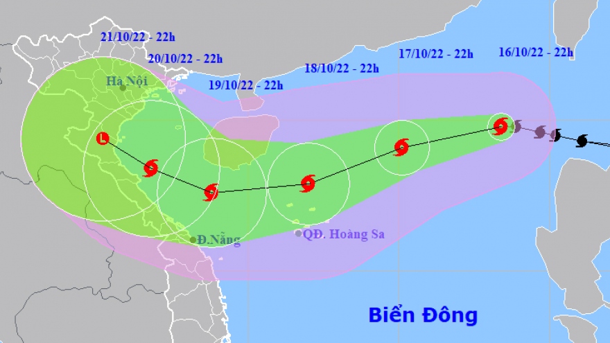 Bão số 6 di chuyển theo hướng Tây với tốc độ khoảng 20km/h