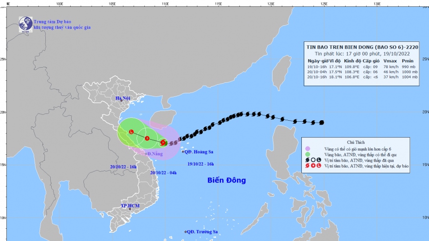 Bão số 6 gây mưa to ở Bắc Bộ và Bắc Trung bộ từ đêm nay 
