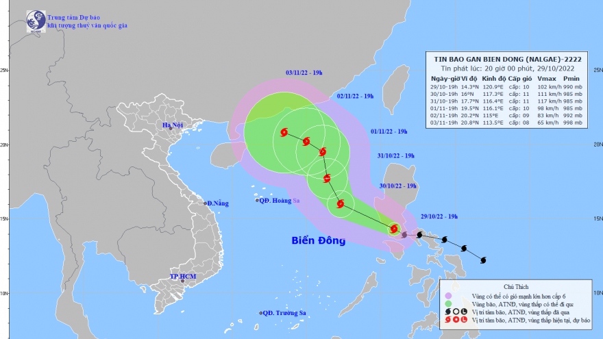 Tin bão Nalgae mới nhất: Di chuyển nhanh, giật cấp 12
