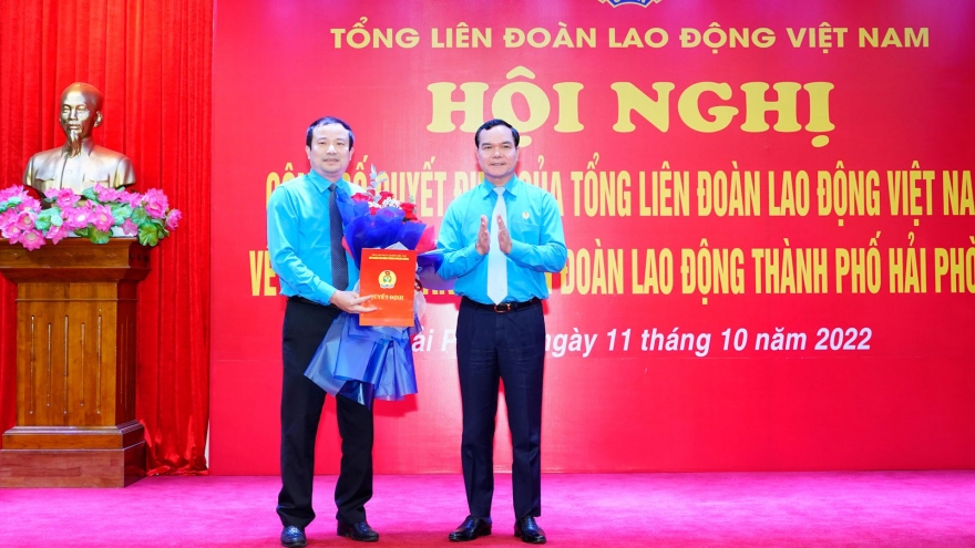 Ông Nguyễn Anh Tuân giữ chức Chủ tịch Liên đoàn Lao động TP Hải Phòng