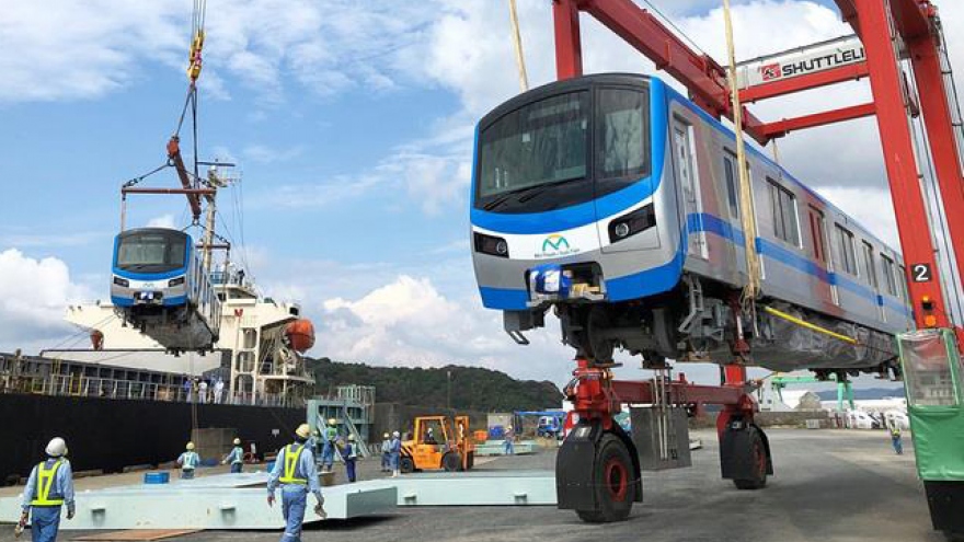 Toàn bộ 51 toa tàu metro sản xuất tại Nhật Bản đã được vận chuyển đến Việt Nam