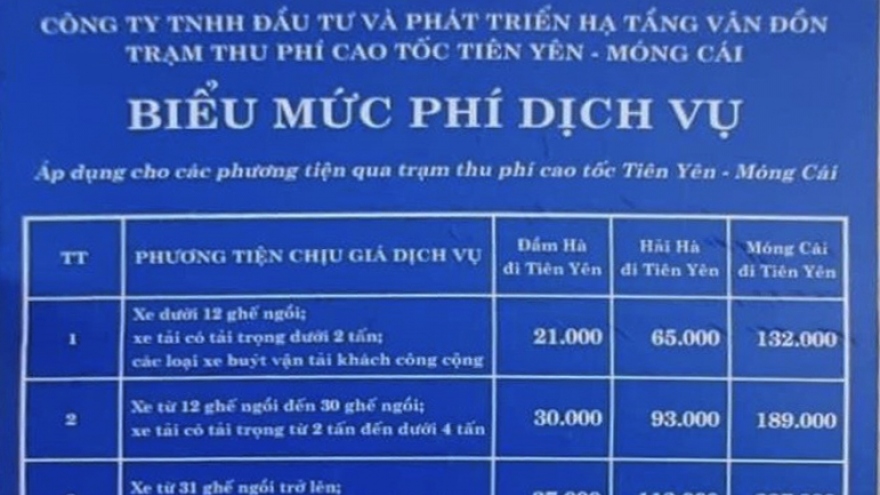 Thu phí cao tốc Tiên Yên - Móng Cái từ ngày 5/10