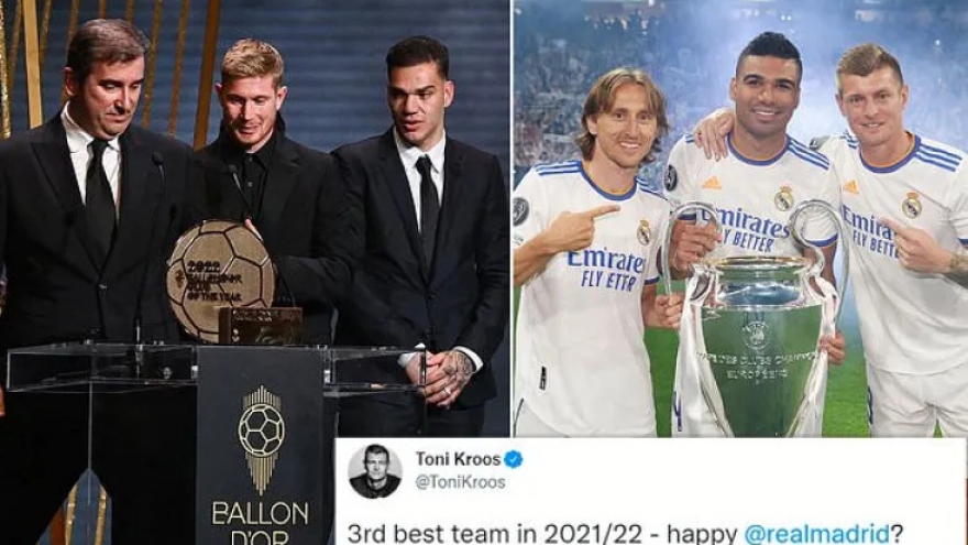 Toni Kroos “cà khịa” ban tổ chức giải Quả bóng vàng