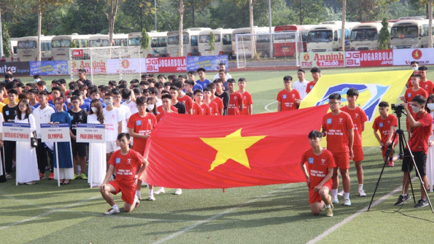82 đội tham dự khai mạc giải bóng đá học sinh THPT Hà Nội - Cúp Number 1 Active