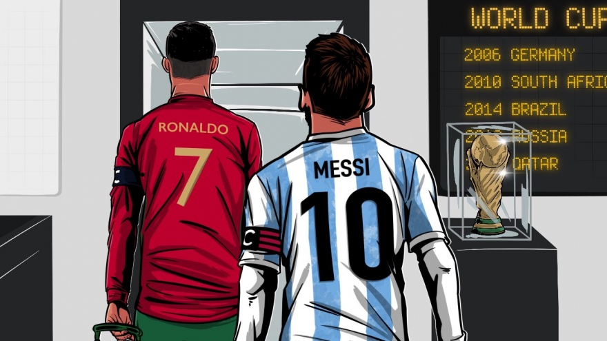Biếm họa 24h: Ronaldo và Messi lên đường "săn vàng" World Cup 2022