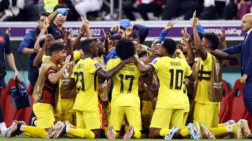 Bảng xếp hạng World Cup 2022 mới nhất: Ecuador dẫn đầu bảng A