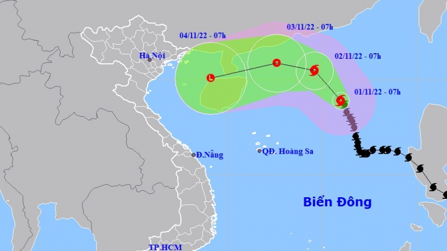 Bão số 7 giật cấp 14, cách quần đảo Hoàng Sa khoảng 550km