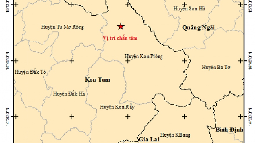 Liên tiếp xảy ra 3 trận động đất tại Kon Tum