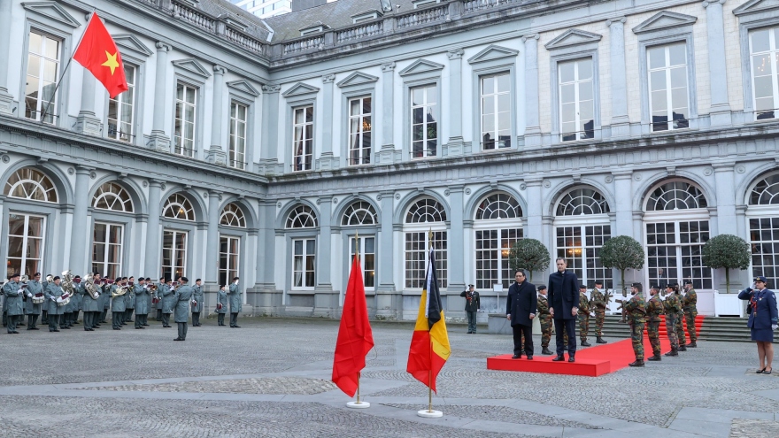 Thủ tướng Vương quốc Bỉ chủ trì lễ đón chính thức Thủ tướng Phạm Minh Chính