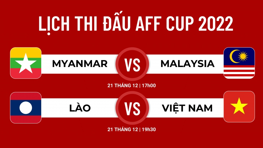 Lịch thi đấu AFF Cup 2022 hôm nay (21/12): ĐT Việt Nam đá trận ra quân