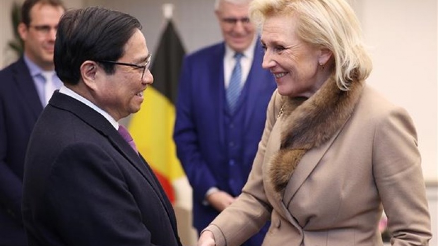 PM Pham Minh Chinh meets Senate President, Princess of Belgium