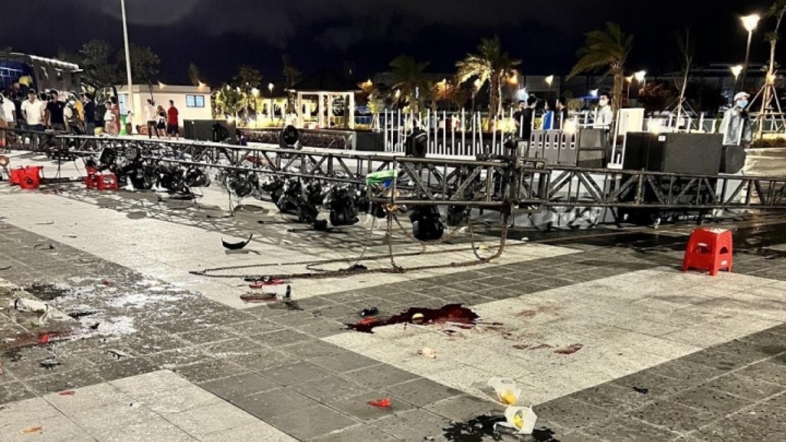 Several injured as stage collapses at Vietnam water music festival 