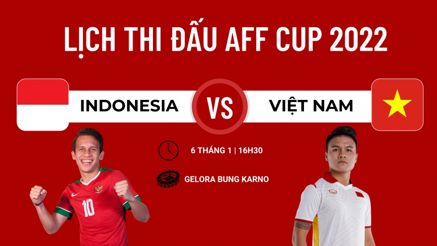 Lịch thi đấu AFF Cup 2022 hôm nay (6/1): ĐT Việt Nam quyết đấu Indonesia