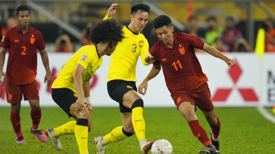 Malaysia hạ Thái Lan 1-0, tạm chiếm lợi thế ở bán kết AFF Cup 2022