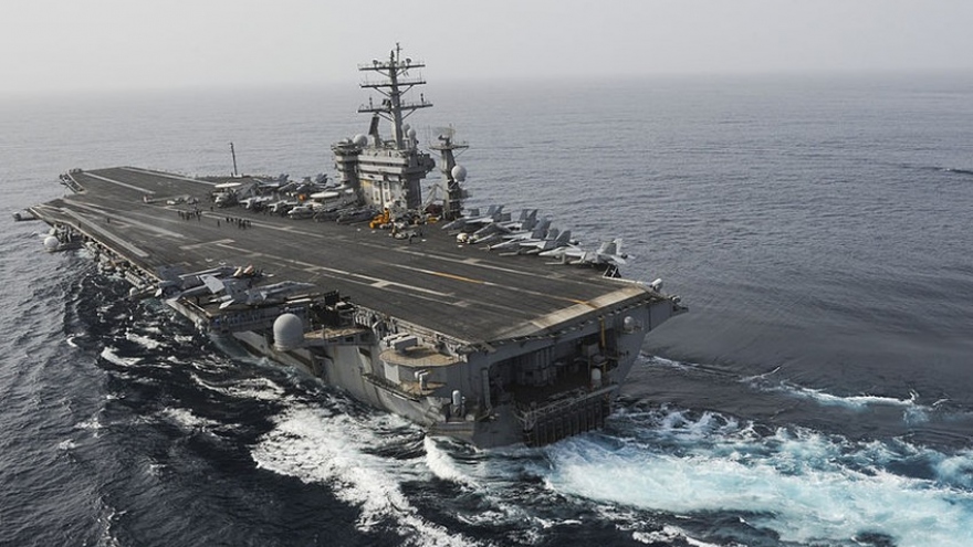 Nhóm tác chiến tàu sân bay USS Nimitz của Mỹ diễn tập ở Biển Đông
