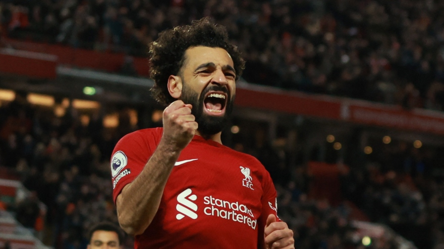 Salah ghi bàn, Liverpool "thổi lửa'' vào cuộc đua top 4 Ngoại hạng Anh