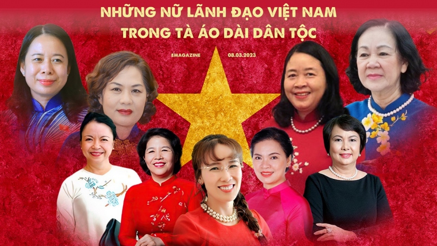 Những nữ lãnh đạo Việt Nam trong tà áo dài dân tộc