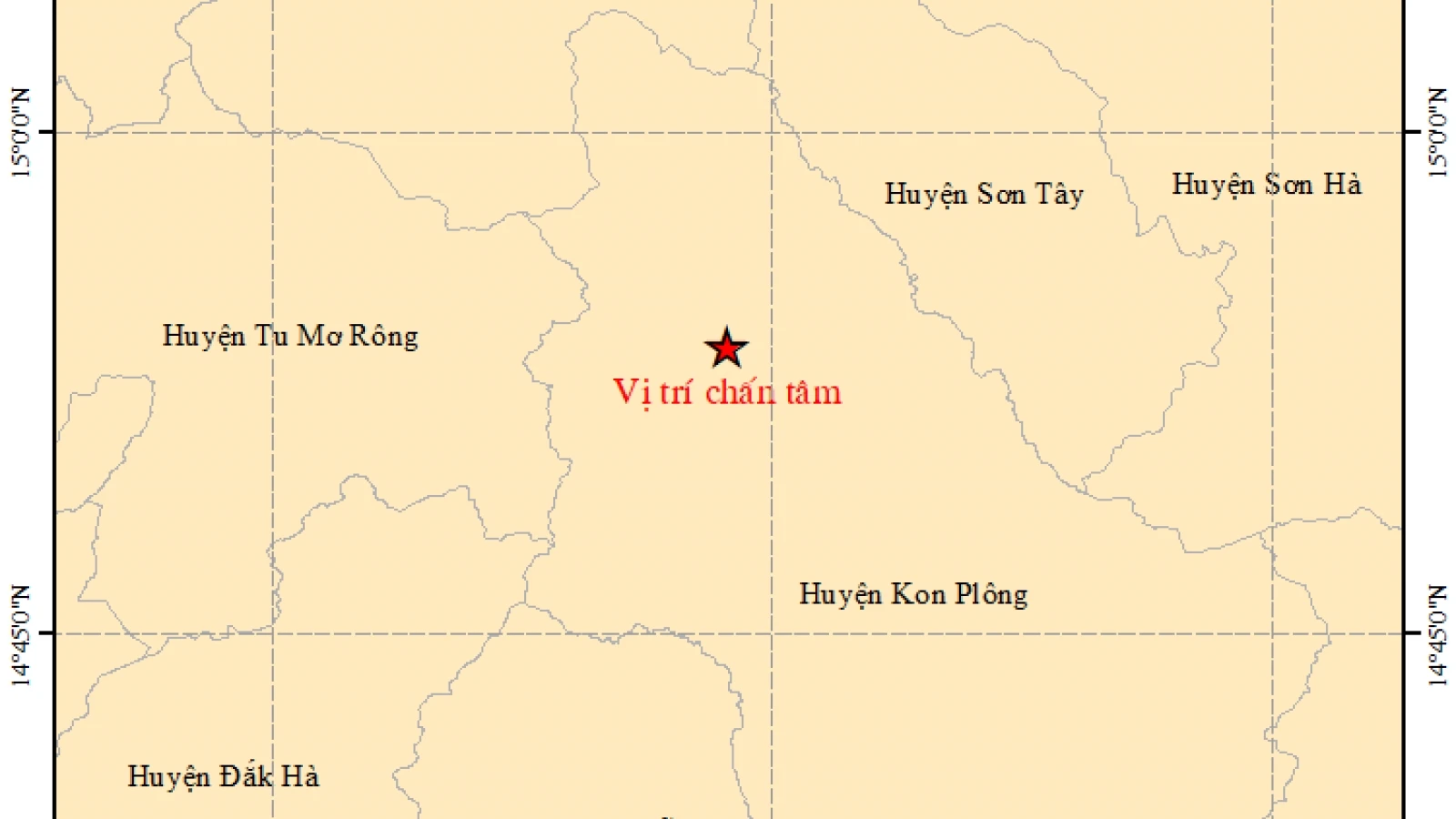 Liên tiếp xảy ra 2 trận động đất tại Kon Tum