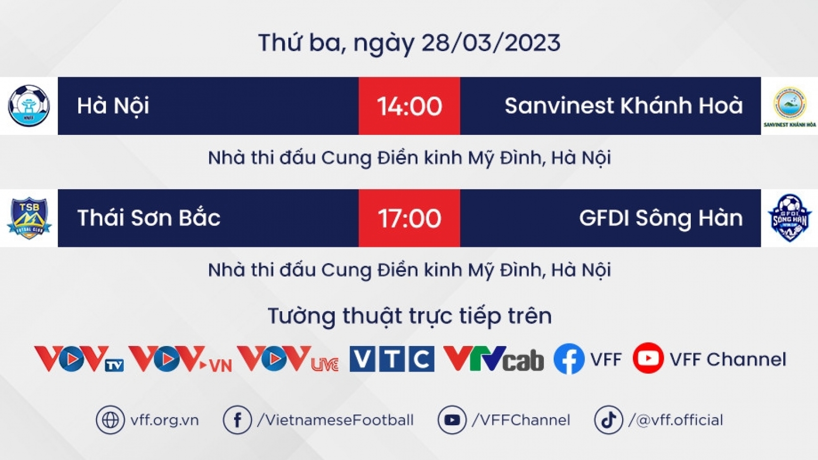 Lịch thi đấu Futsal HDBank VĐQG 2023 hôm nay: Thái Sơn Bắc thắng trận đầu tiên?
