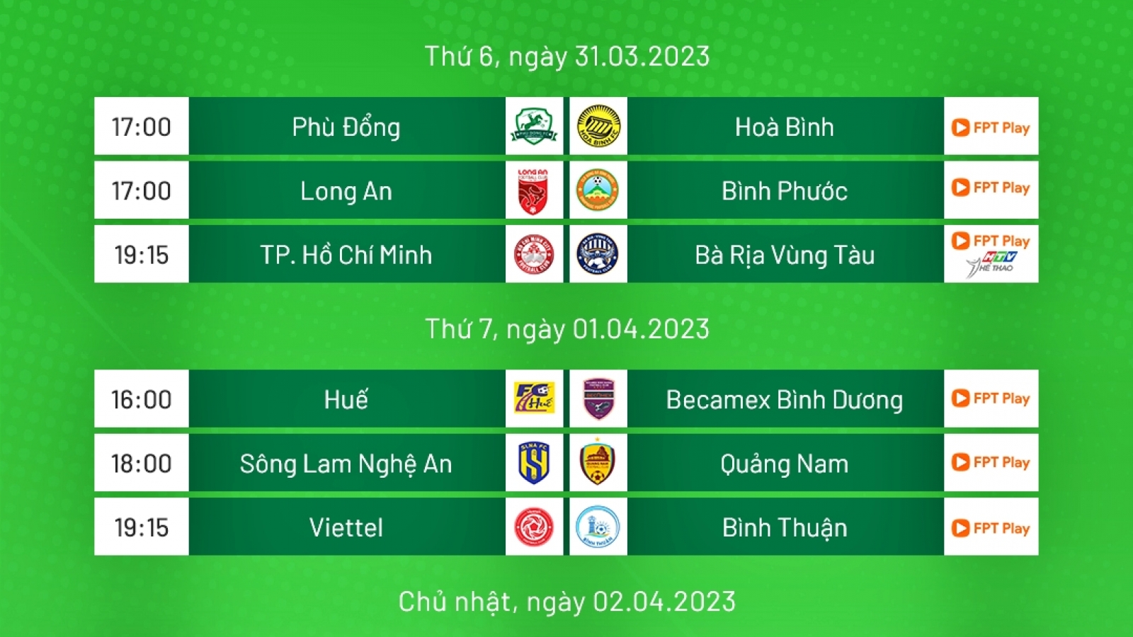 Lịch thi đấu vòng loại Cúp Quốc gia 2023: Ngày hội bóng đá ở Thiên Trường