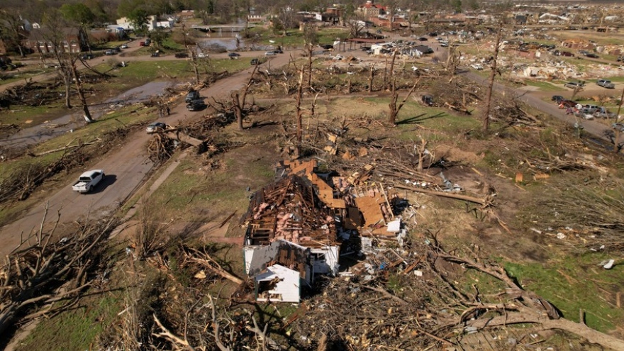 Mỹ nỗ lực khắc phục hậu quả trận lốc xoáy kinh hoàng tại Mississippi