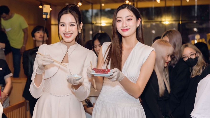 Hoa hậu Lương Thùy Linh và Đỗ Hà học làm sushi từ đầu bếp Nhật Bản
