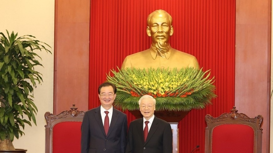 Tổng Bí thư Nguyễn Phú Trọng tiếp Bí thư Tỉnh ủy Vân Nam (Trung Quốc)