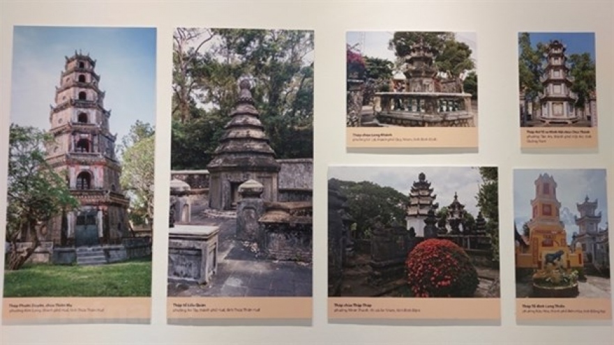 Archives, photos of Vietnamese Buddhist architectures displayed in Hanoi