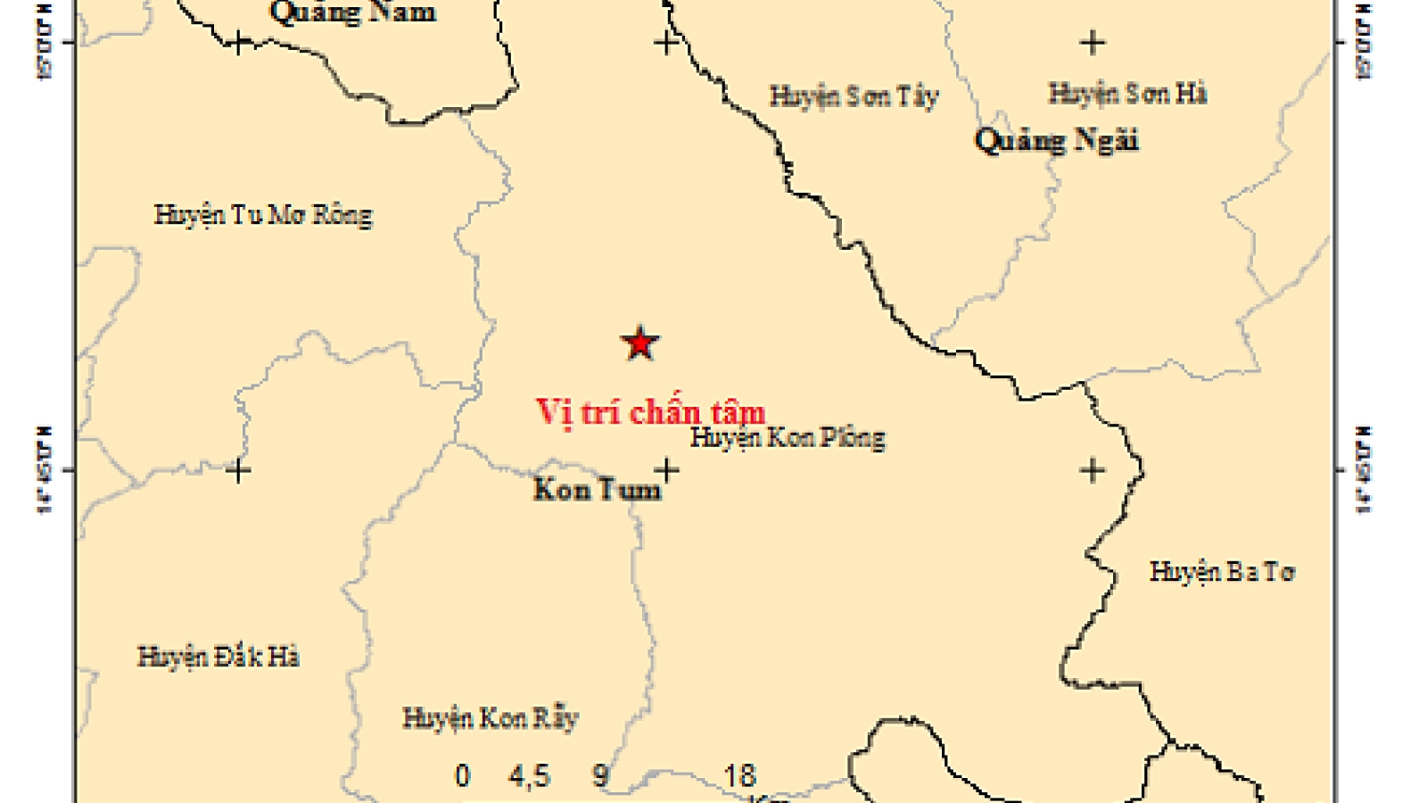 Kon Tum struck by 12 consecutive tremors in five days