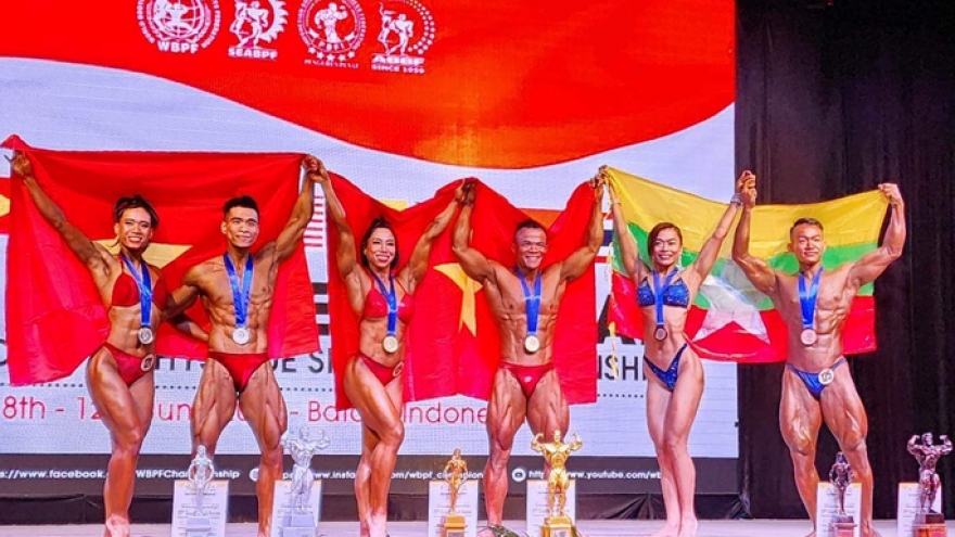 Vietnam win nine golds at SEA bodybuilding championship
