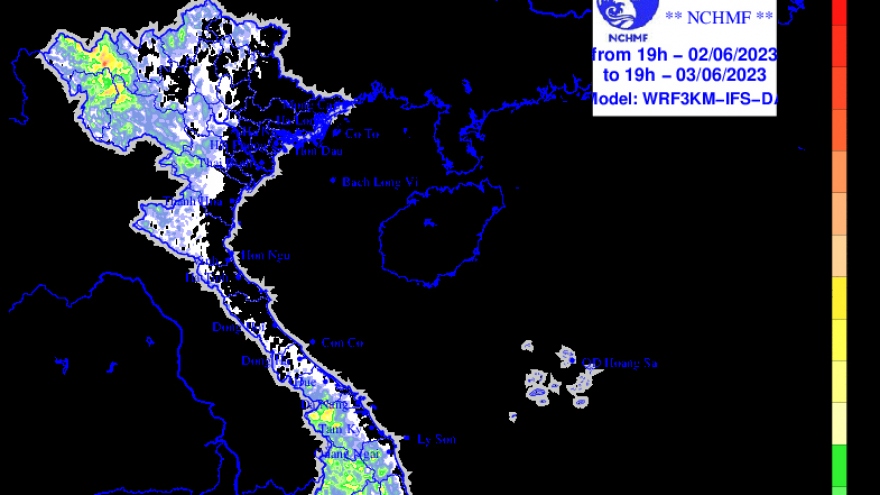 Chiều tối 3/6, nhiều nơi ở Bắc Bộ có mưa rào và dông