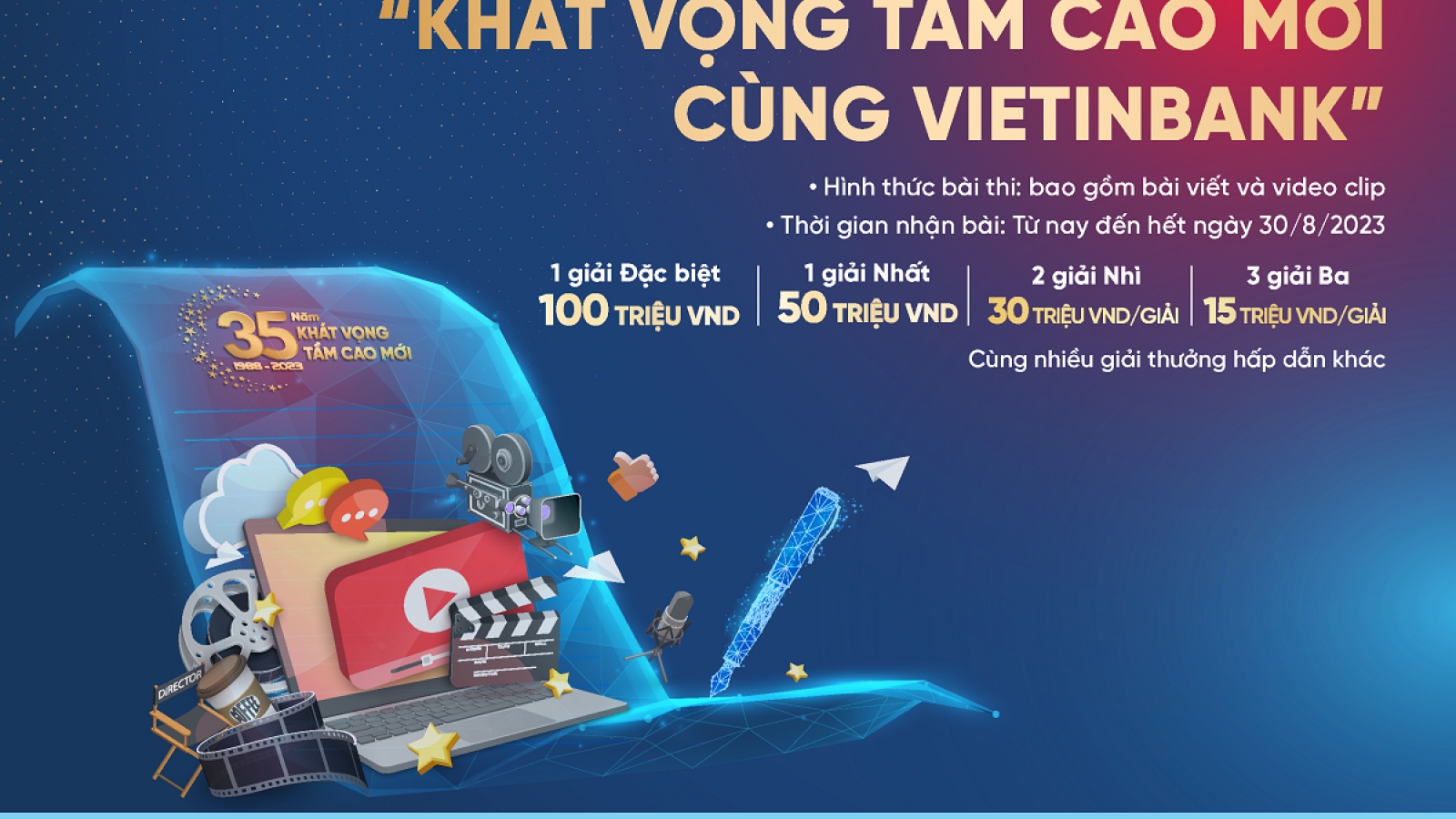 Gia hạn thời gian nhận bài dự thi sáng tác “Khát vọng tầm cao mới cùng Vietinbank"