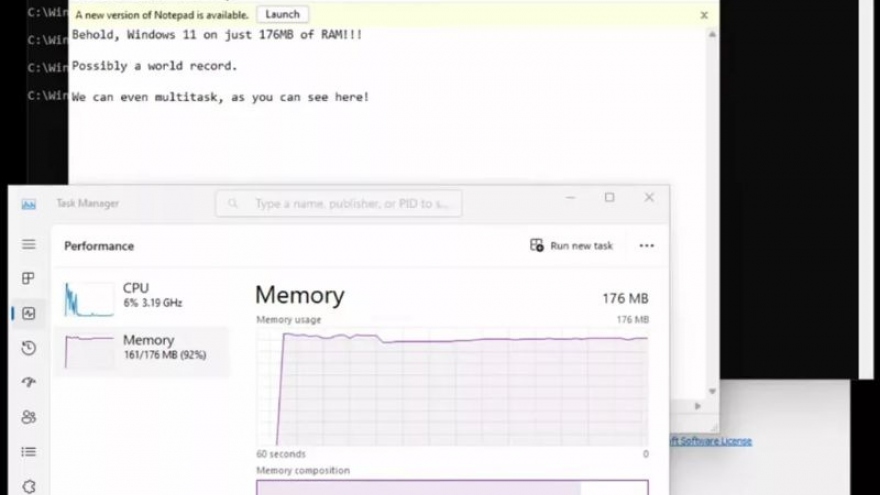 Windows 11 vẫn có thể chạy trên PC có RAM 176 MB