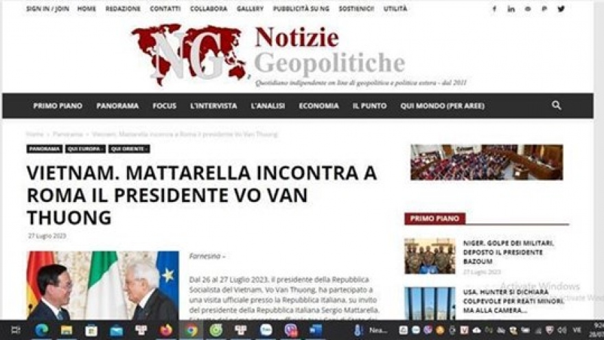 Vietnamese President’s visit opening new era of co-operation: Italian media