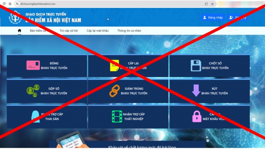 Cảnh báo trang web giả mạo Cổng dịch vụ công ngành BHXH Việt Nam